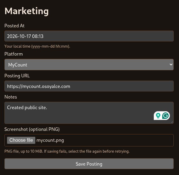 Marketing Form